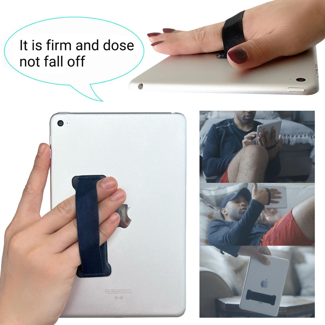Finger Grip for Tablets -Universal Tablet Hand Strap Holder- iPad Hand Holder Strap Grip for eReaders Fire Tablet - Kindle/Kobo/Voyaga/Lenovo/Sony Kindle E-Book Tablet(Black)