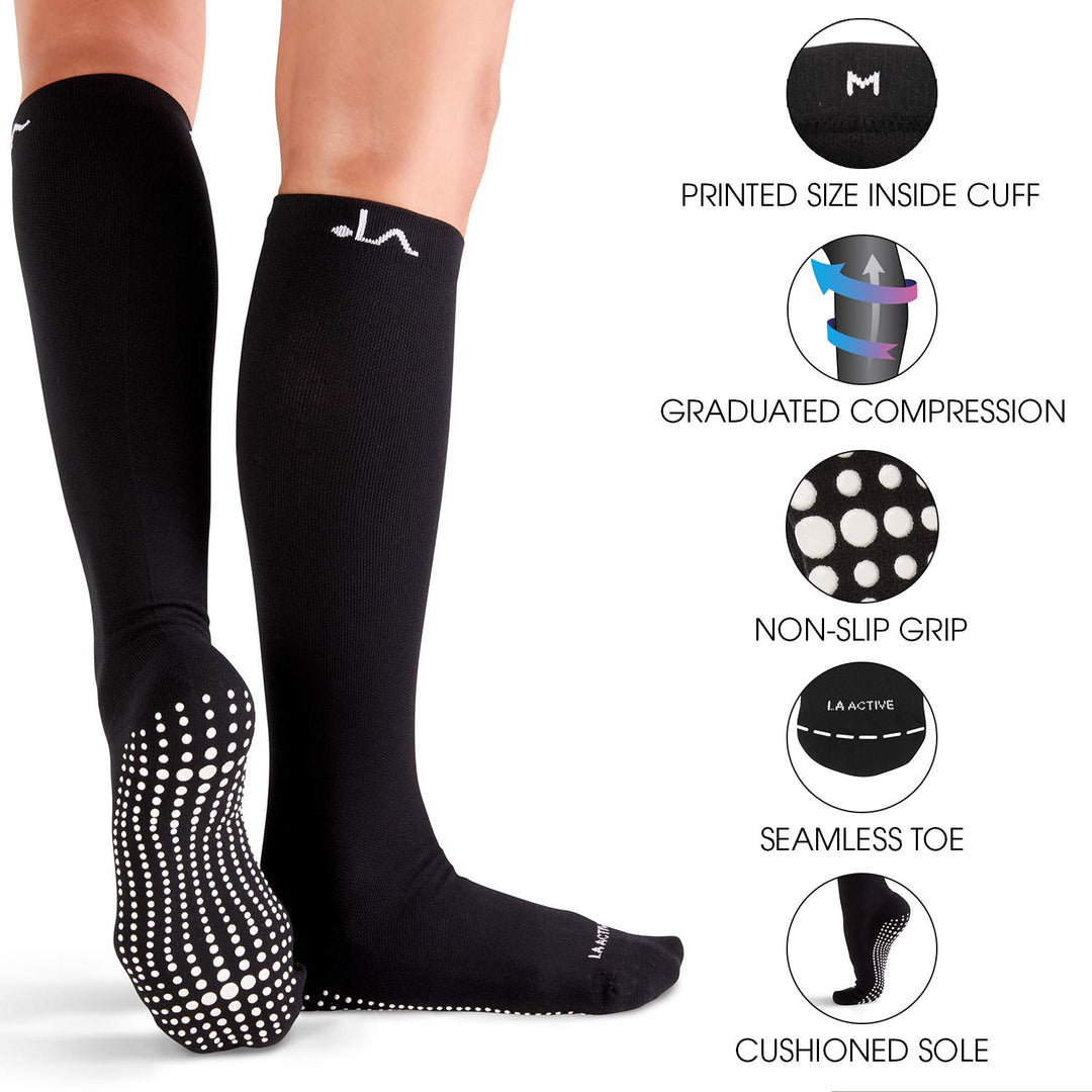 LA ACTIVE Graduated Compression Socks with Non-Slip Gri