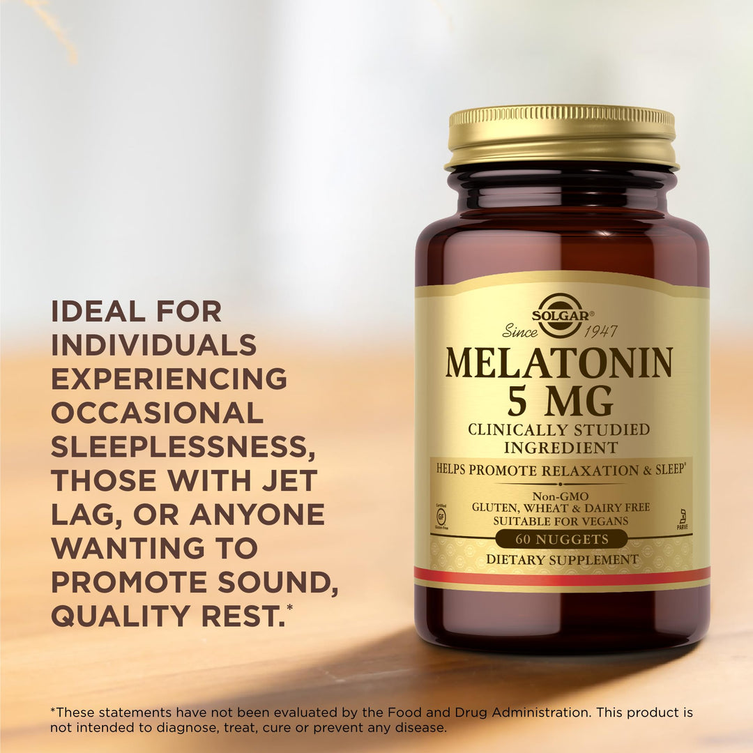 Solgar Melatonin 5 mg - 60 Nuggets - Helps Promote Rela