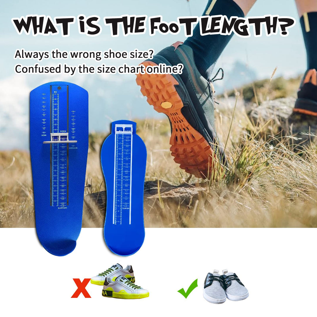 Foot Measurement Device Shoe Size Measuring Devices for Adults and Kids with Soft Tape Measure US Standard Blue 2 Pieces