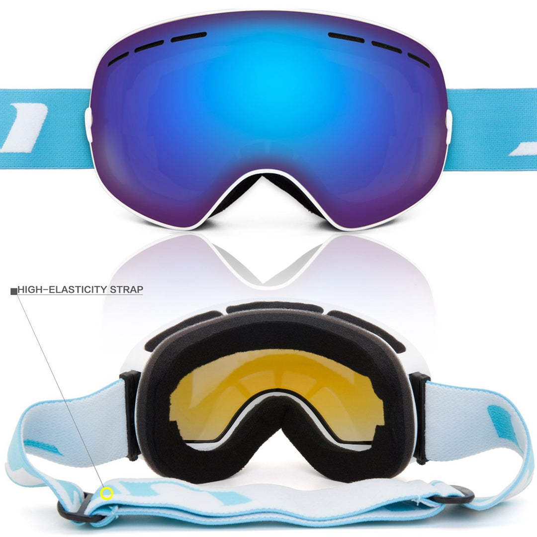 Juli Ski Goggles,Winter Snow Sports Snowboard Goggles with Anti-Fog UV Protection Interchangeable Spherical Dual Lens for Men Women &amp; Youth Snowmobile Skiing Skating Blue