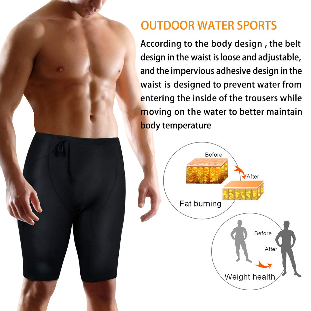 Neoprene Wetsuit Shorts 2mm Premium Sweat Fitness Pants with Pocket for Snorkeling Surfing Swimming Training(Black,L