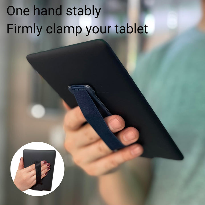 Finger Grip for Tablets -Universal Tablet Hand Strap Holder- iPad Hand Holder Strap Grip for eReaders Fire Tablet - Kindle/Kobo/Voyaga/Lenovo/Sony Kindle E-Book Tablet(Black)