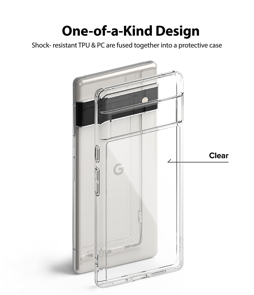 Fusion [Precise Cutouts for Camera Lenses] Compatible with Google Pixel 6 Pro Case, Shockproof Bumper Transparent Phone Cover for Women, Men - Clear