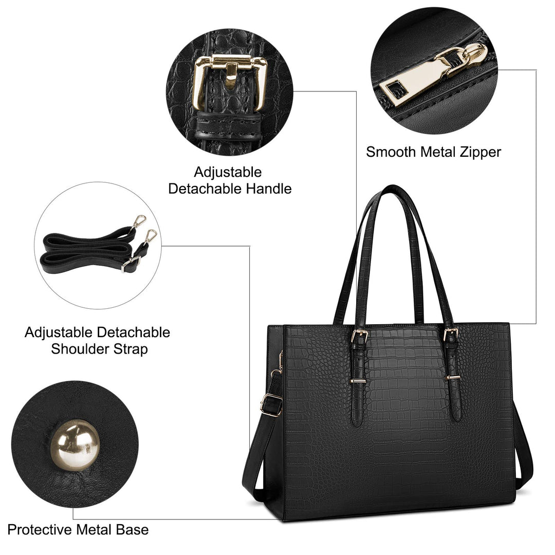 Laptop Bag for Women 15.6 inch Laptop Tote Bag Leather 