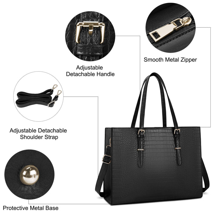 Laptop Bag for Women 15.6 inch Laptop Tote Bag Leather 