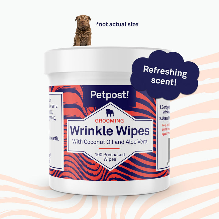 | Bulldog Wrinkle Wipes for Dogs - 100 Wipes - Cleans &amp; Soothes Wrinkles and Pug Folds with Coconut Oil Solution 100 ct.