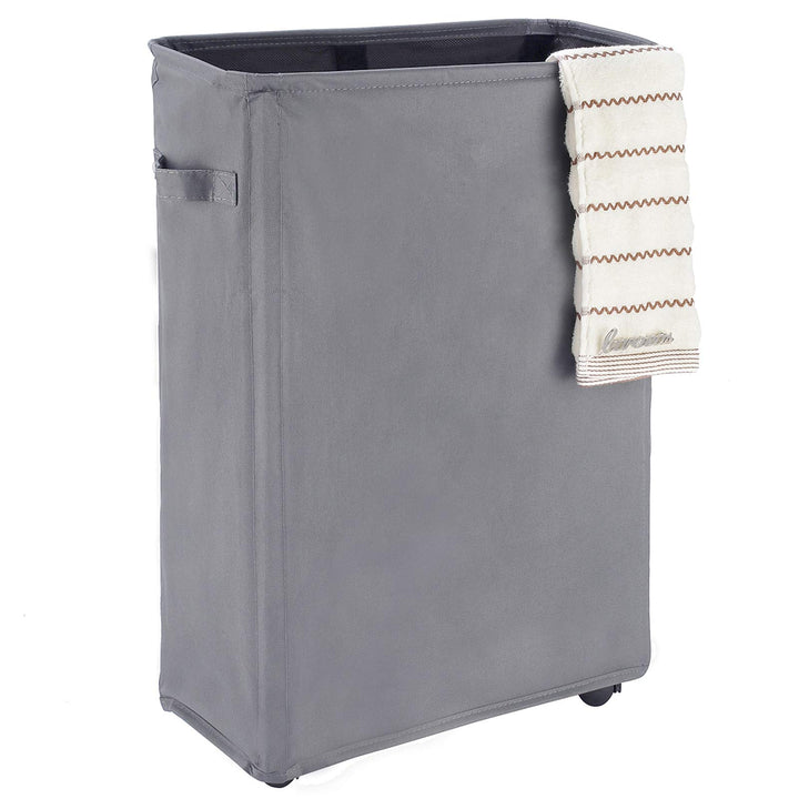 Caroeas 22 Slim Rolling Laundry Basket with Card Waterp