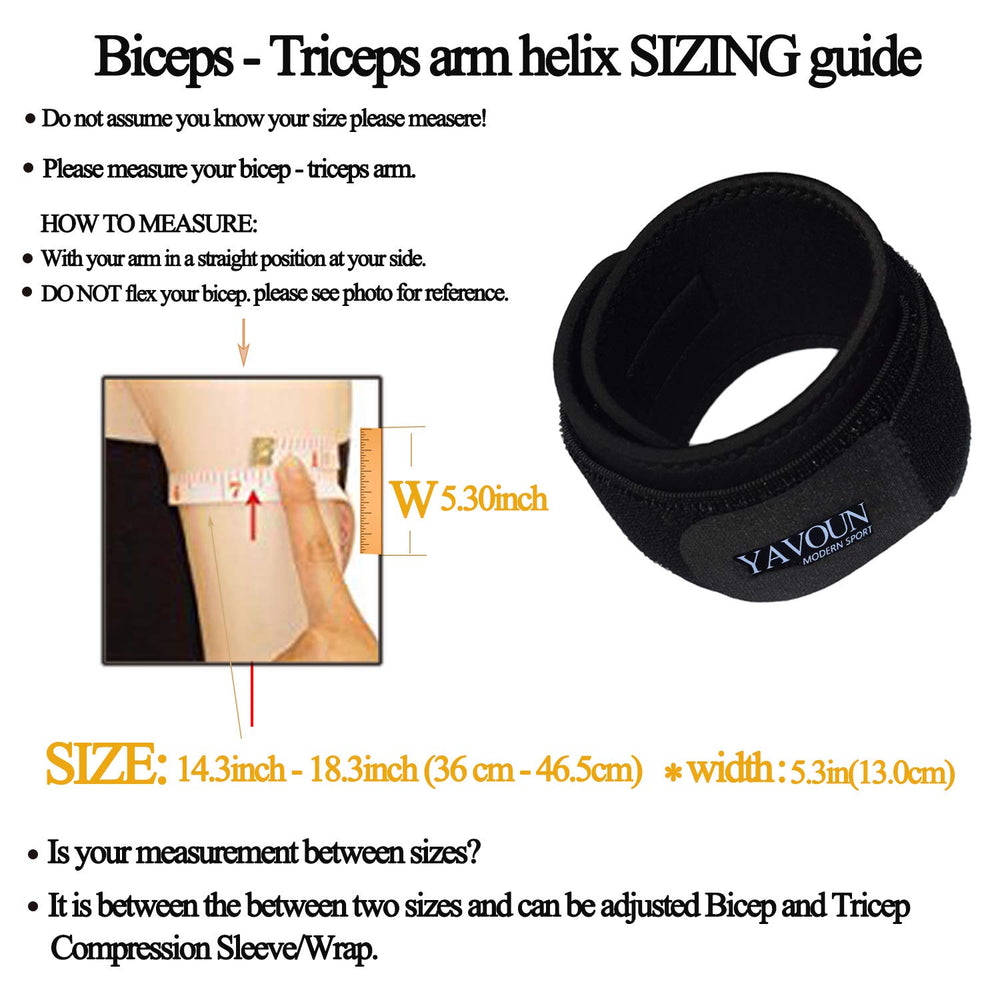 Plus Size Bicep & Tricep Compression Sleeve/Wrap - Tricep Tendonitis, Bicep Tendonitis - Pain Relief for Bicep and Tricep Muscle Strains, Compression Arm Support fit 14.3-18.3 inch bicep(XL-XXL)
