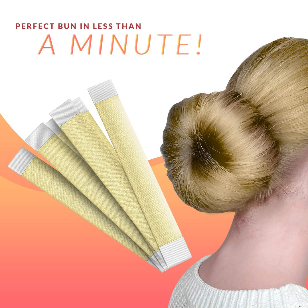 Women&#39;S Hair Bun Maker French Twist Hair Fold Wrap Snap By K-Beauty (3 Blonde)