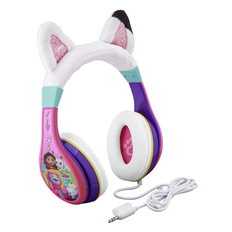 Gabbys Dollhouse Children's Headphones Wired for School, Home or Travel, Tangle-Free Cable for Toddlers, Volume Controller, 3.5 mm Jack Socket Incl. – Suitable for Ages 3 Years and Above