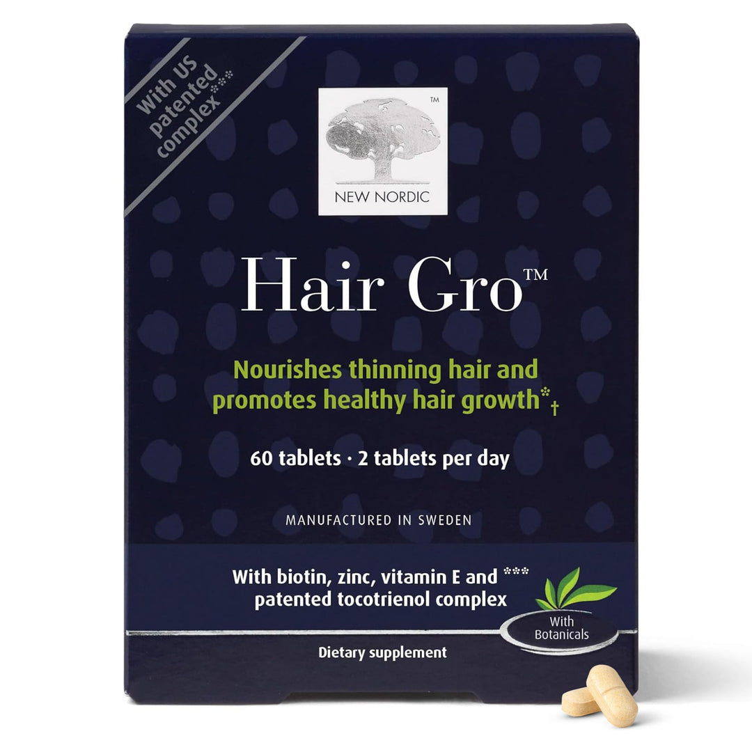 Hair GRO, Hair Growth Supplement, Biotin &amp; Palm Fruit Extract Tocotrienols for Natural Regrowth, 60 Count (Pack of 1)