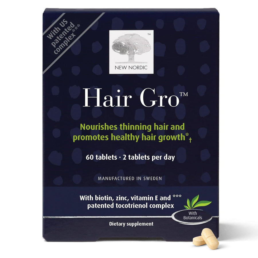 Hair GRO, Hair Growth Supplement, Biotin & Palm Fruit Extract Tocotrienols for Natural Regrowth, 60 Count (Pack of 1)