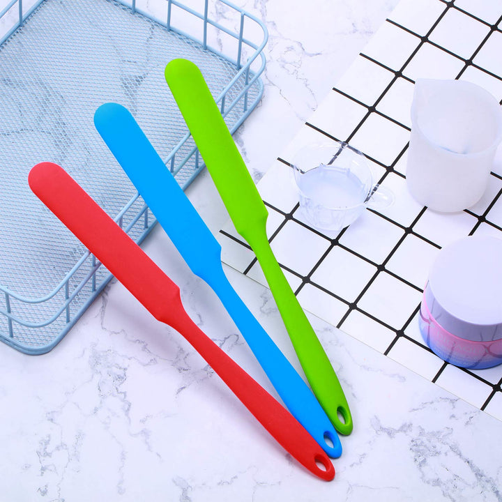 12 Pcs Silicone Stir Sticks Kit, Silicone Epoxy Brushes, Silicone Stir Tool Sticks, Mixing Spoon, Silicone Scraper DIY Crafts Tools for Resin Epoxy Liquid Paint(Bright Color)