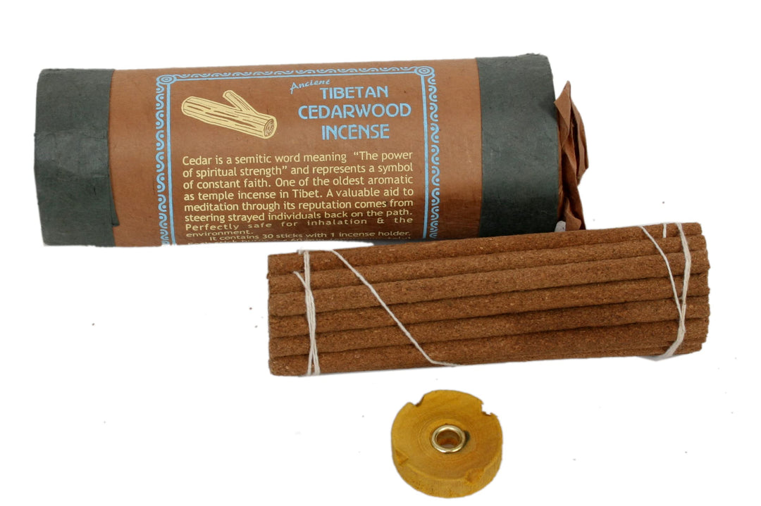 Ancient Tibetan Cedarwood Incense - for Mediation, Yoga, Prayer, Aromatic Medicine, Stress Reliever, Calmness (Pack - 3, Tibetan Cedarwood Incense)