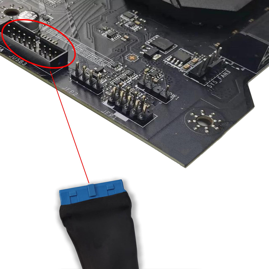 GINTOOYUN USB 3.0 Header Extension Cable, 19/20 Pin 1 t