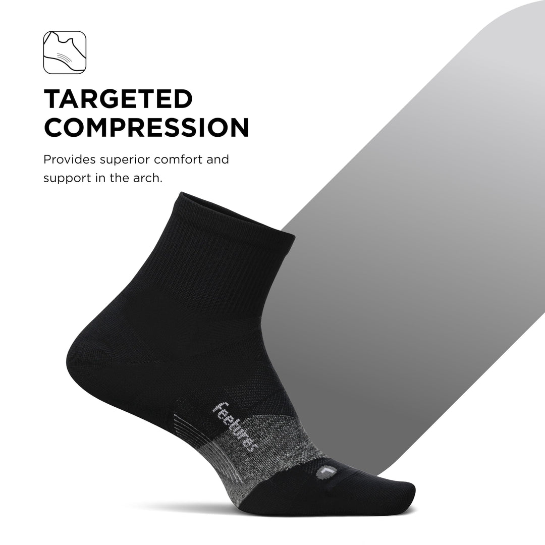 Elite Light Cushion Quarter Solid - Sport Sock with Targeted Compression - Buckle Up Blue, M (1 Pair)