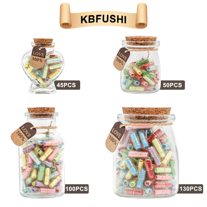 KBFUSHI Capsule Letters Message in a Bottle - Cute Thin