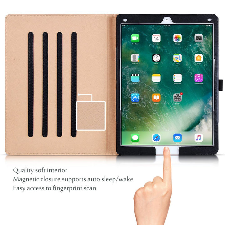 for iPad Pro 12.9 2017/2015 Case (1st &amp; 2nd Generation), Stand Folio Case Cover for iPad Pro 12.9 Inch (Old Model 2017/2015), with Multiple Viewing Angles, Pencil Holder -Black