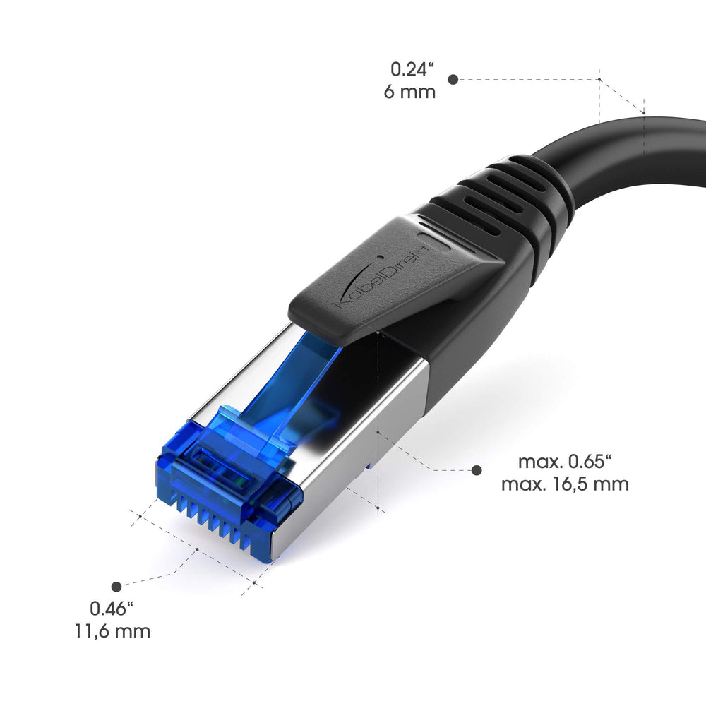 CableDirect – Cat 7 Ethernet Cable – 6ft – 10 Gigabit LAN Cable & Network Cable – Available in 1-100ft (Suitable for high-Speed Networks, PC, Gaming, Switch, Router and Modem, RJ45 – Black)