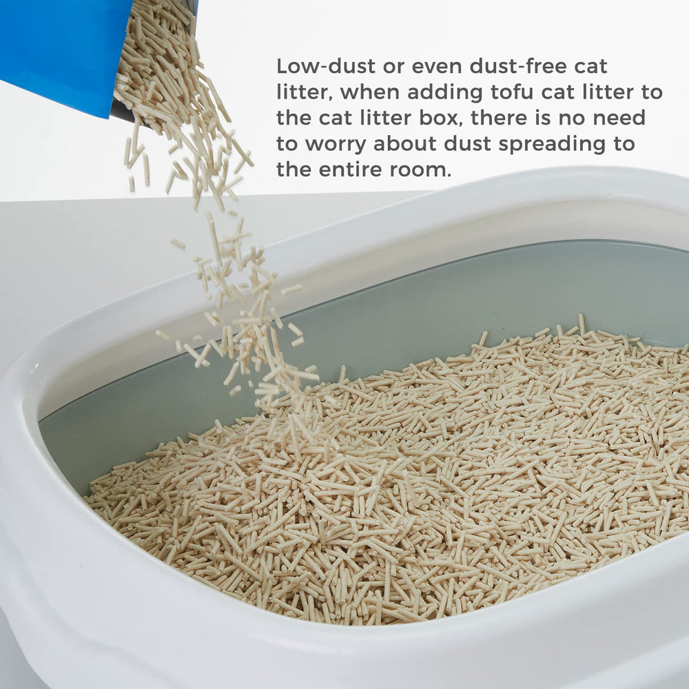 CHOWSING Tofu Litter 6LB Tofu Cat Litter Dust-Free Clumping Cat Litter Quickly Absorb Cat Odors Cat Toilet Can Flush Into The Toilet Pure Natural cat tofu Litter (Original Flavor)