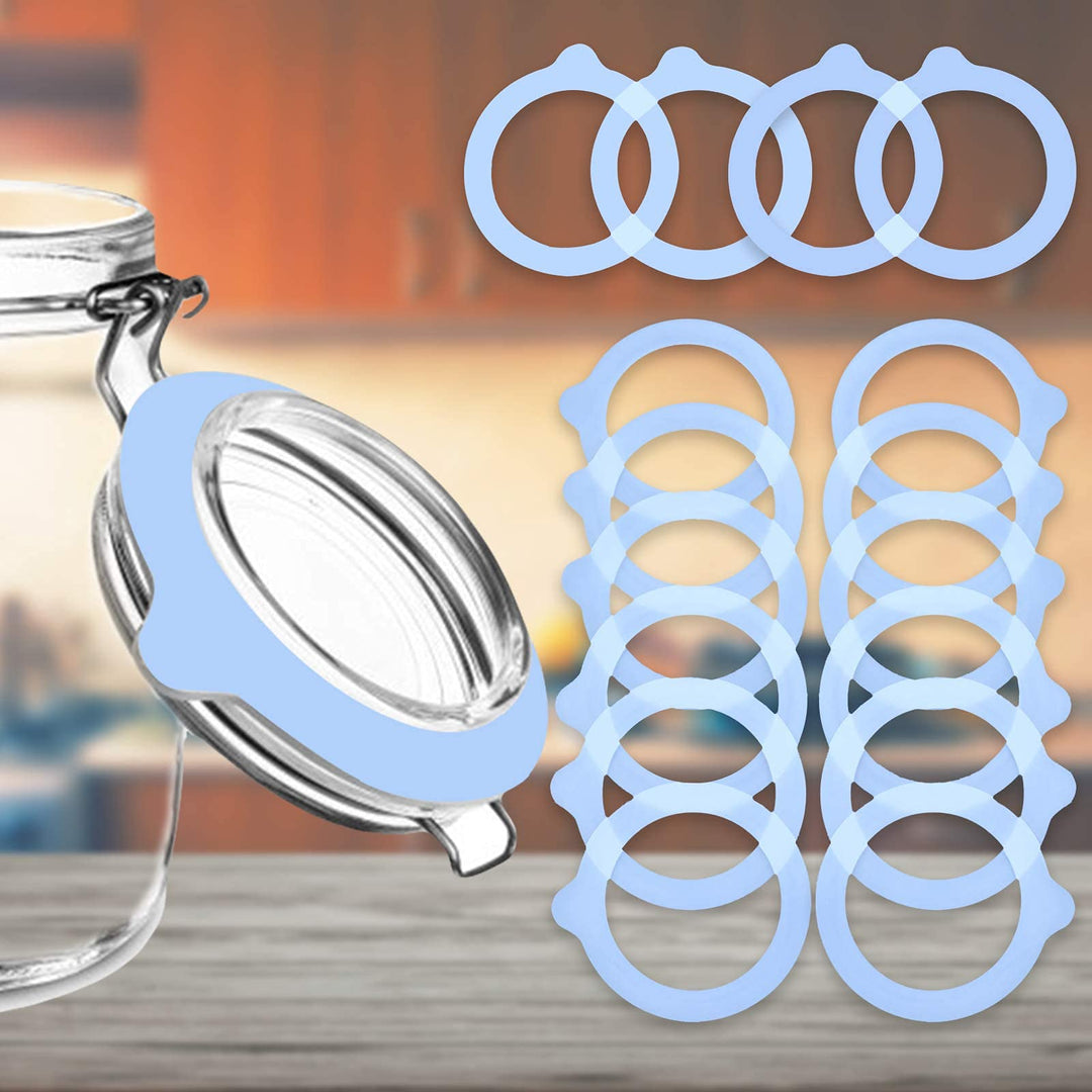 12 Pcs Replacement Silicone Jar Gaskets Food Grade Rubber Seals Airtight Silicone Gasket Sealing Rings 3.75 Inches(White)