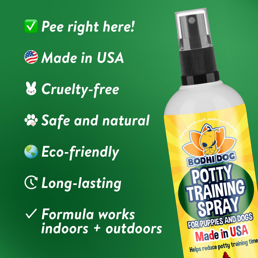 Potty Training Spray - Puppy &amp; Dog Training Aid for Indoor &amp; Outdoor Attractant Spray Use - Encourages Proper Dog Pee Here Habits - Safe for Pets &amp; Home - Made in The USA (8 Fl Oz)