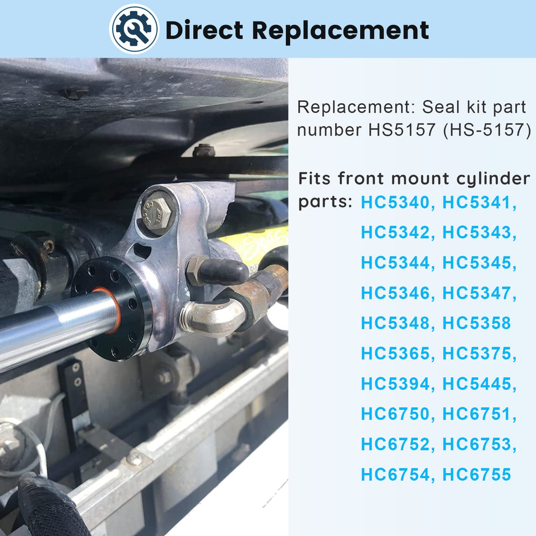 HS5157 Front Mount Hydraulic Steering Cylinder Seal Kit with O-rings &amp; Pin Wrench Compatible with Seastar HC5340, HC5341, C5348, HC5358, HC5365, HC5375, HC6755 etc.