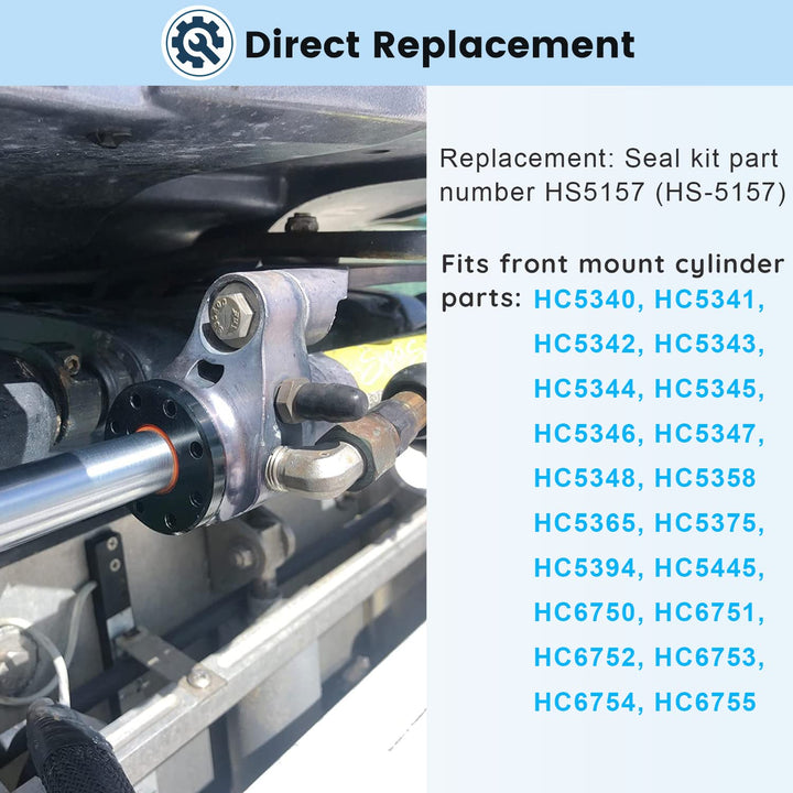 HS5157 Front Mount Hydraulic Steering Cylinder Seal Kit with O-rings &amp; Pin Wrench Compatible with Seastar HC5340, HC5341, C5348, HC5358, HC5365, HC5375, HC6755 etc.