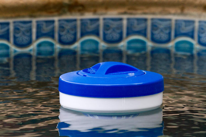 32155 Floating Swimming Pool Chlorine and Bromine Dispenser, Large, Blue
