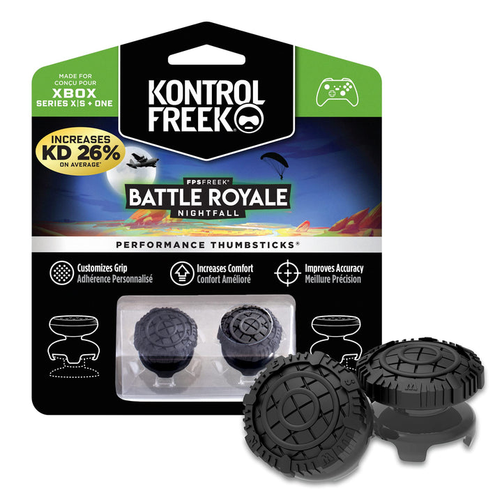 FPS Freek Battle Royale Nightfall Performance Thumbsticks for Xbox One and Xbox Series X | Performance Thumbsticks | 2 High-Rise Convex | Black