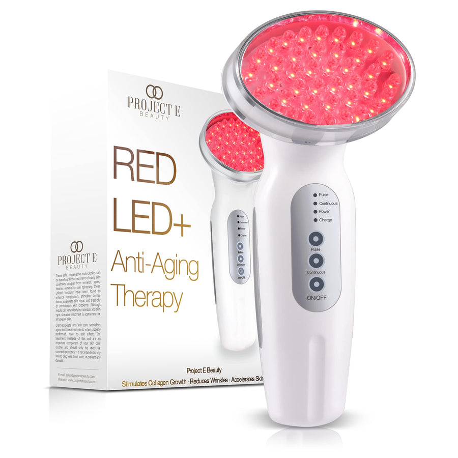 RED LED+ Anti-Aging Therapy | Collagen Boosting | Instant Firming and Lifting | Reduces Fine Lines & Wrinkles | Tightens & Tones | Rechargeable & Portable (Red LED Therapy)