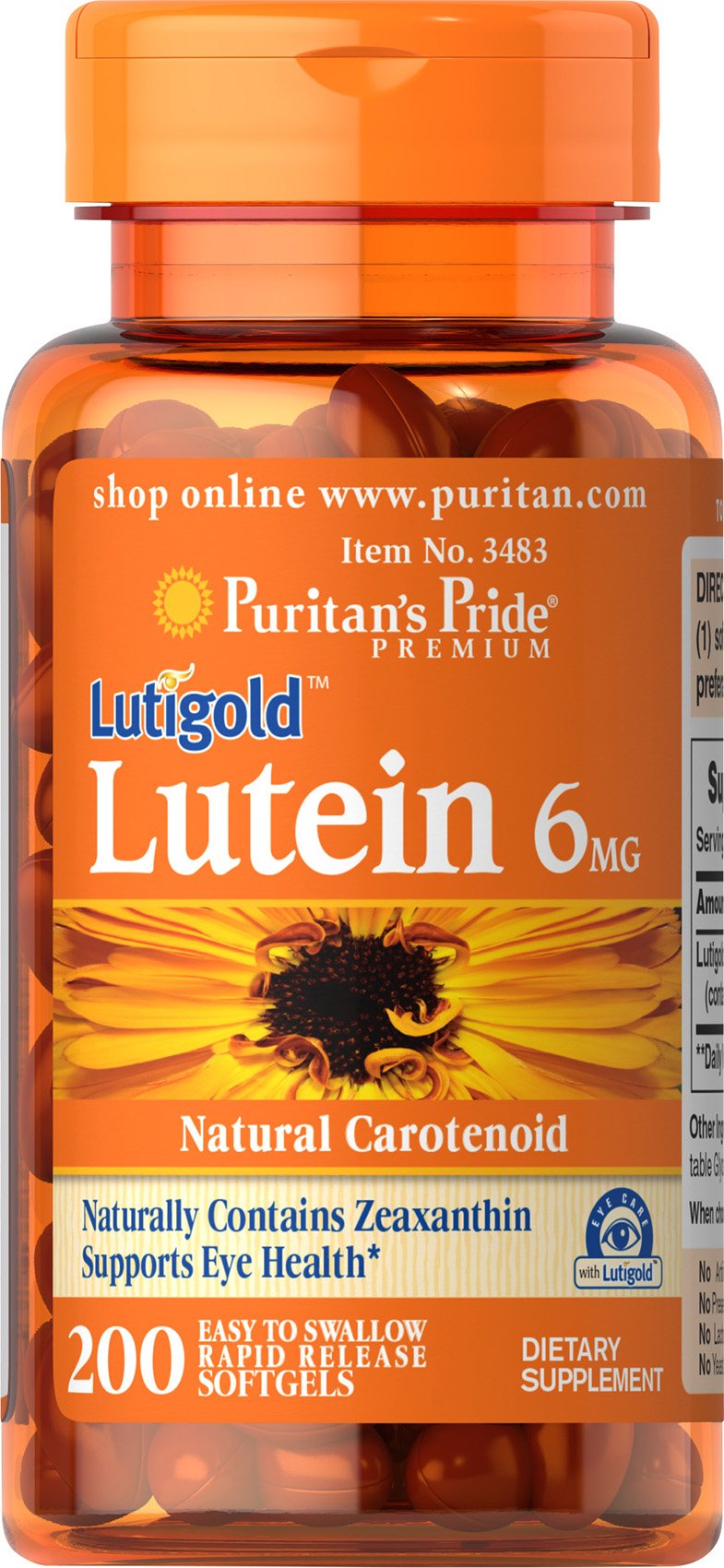 Puritan's Pride Premium Lutigold Lutein Carotenoid 