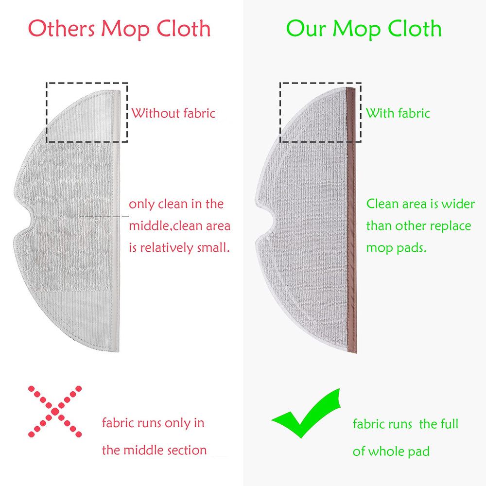 Mop Cloth Compatible with xiaomi S4 S5 S6 E4 E20 E25 E35 S50 Vacuum Cleaner, 8 Mop Cloth