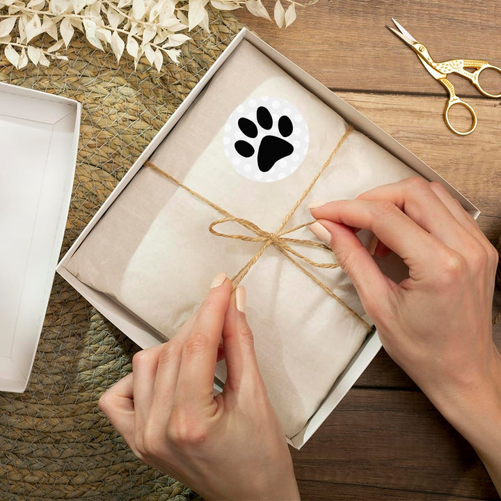 Chocolate Drop Labels Stickers, Birthday, Cat Dog Animal Paw Print, 216-Pack, For Hershey&#39;s Kisses Party Favors, Gifts, Decorations