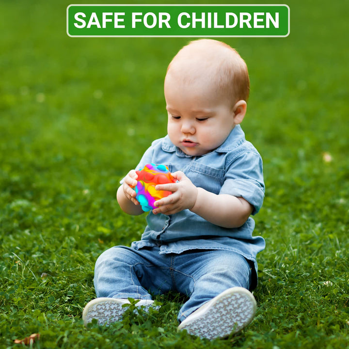 Push Pop Bubble Fidget Sensory Toy Ball - for Autism, Stress, Anxiety - Kids and Adults (Multicolor Ball)