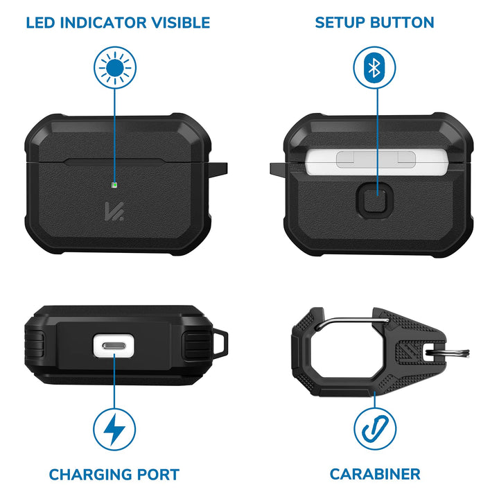 KMMIN Compatible with Apple Airpod Pro Case, Full-Body 