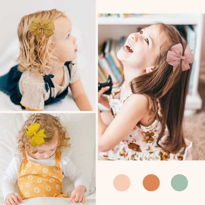 40 Pcs 3Inch Boutique Grosgrain Ribbon Baby Girls Hair Bows With Clips For Teens Toddlers