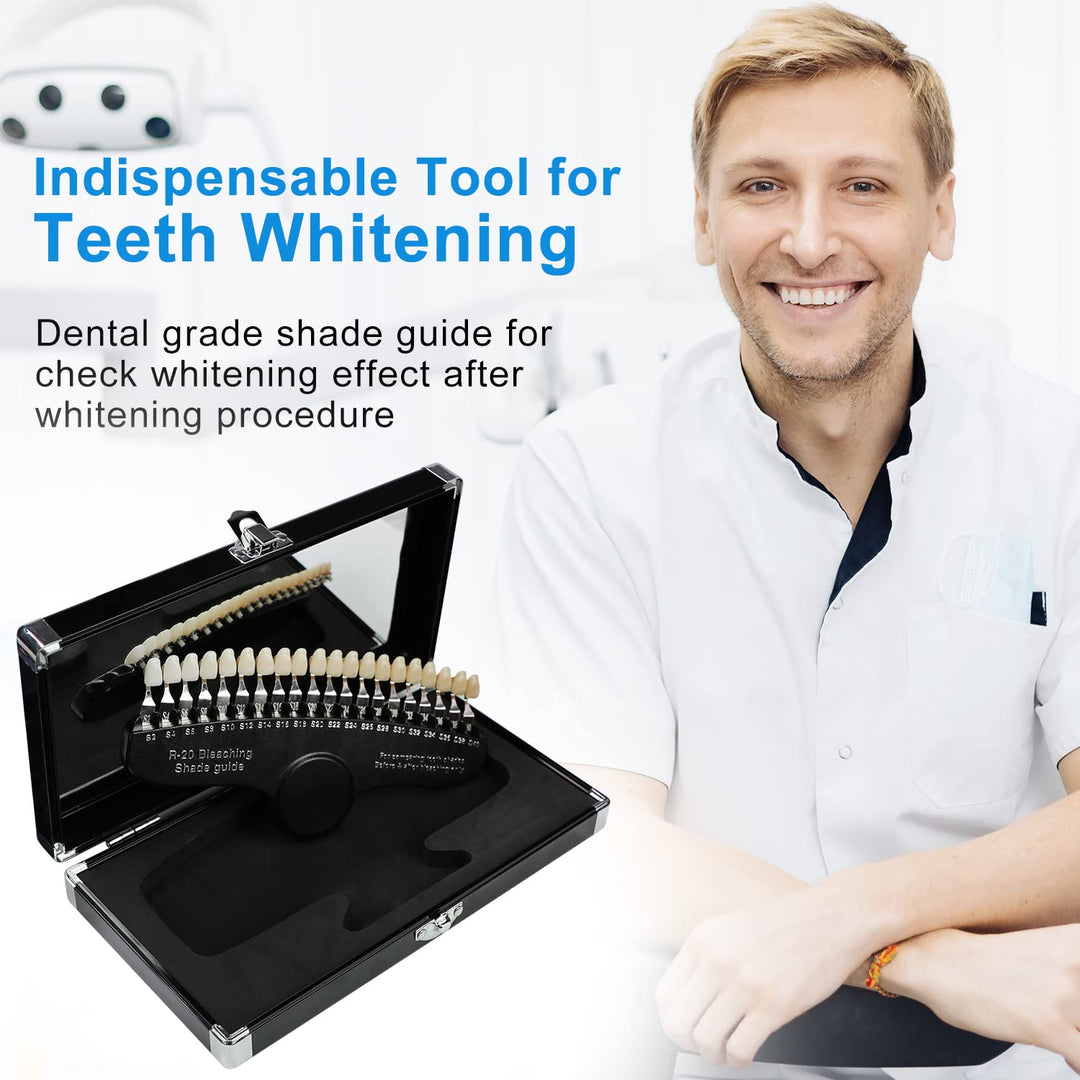 Professional 3D R-20 Dental Tooth Teeth Whitening Shade Guide for Dentist Tracking Teeth Whitening Course, Tooth Shade Guide with 20 Colors