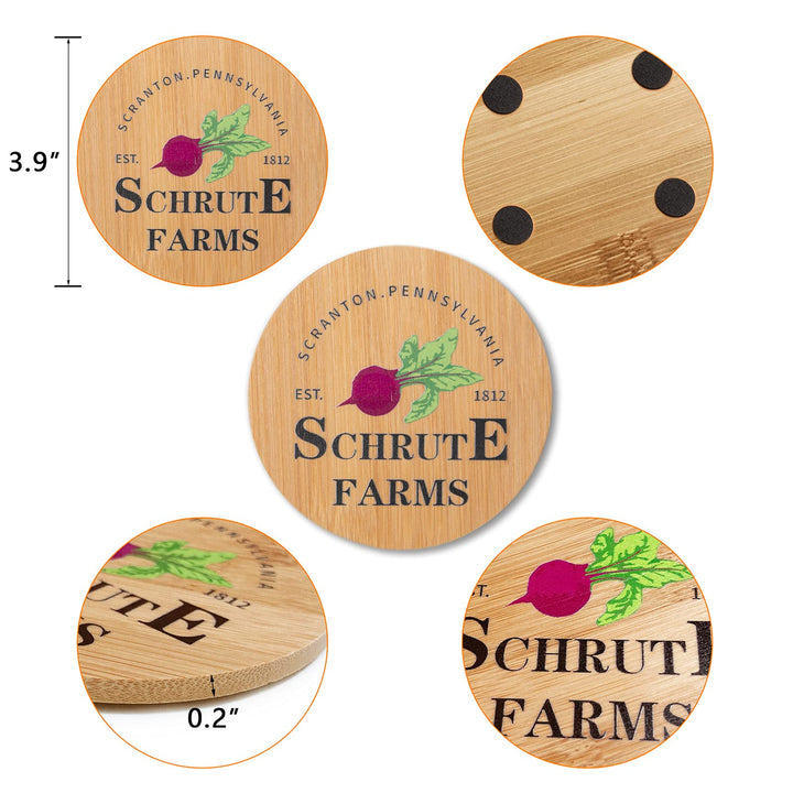 The Office Bamboo Wood Coasters Set of 6, The Office Me