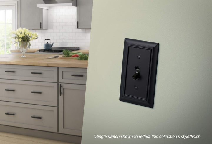 Brainerd 64219 Architectural Single Toggle Switch Wall Plate/Switch Plate/Cover, Flat Black