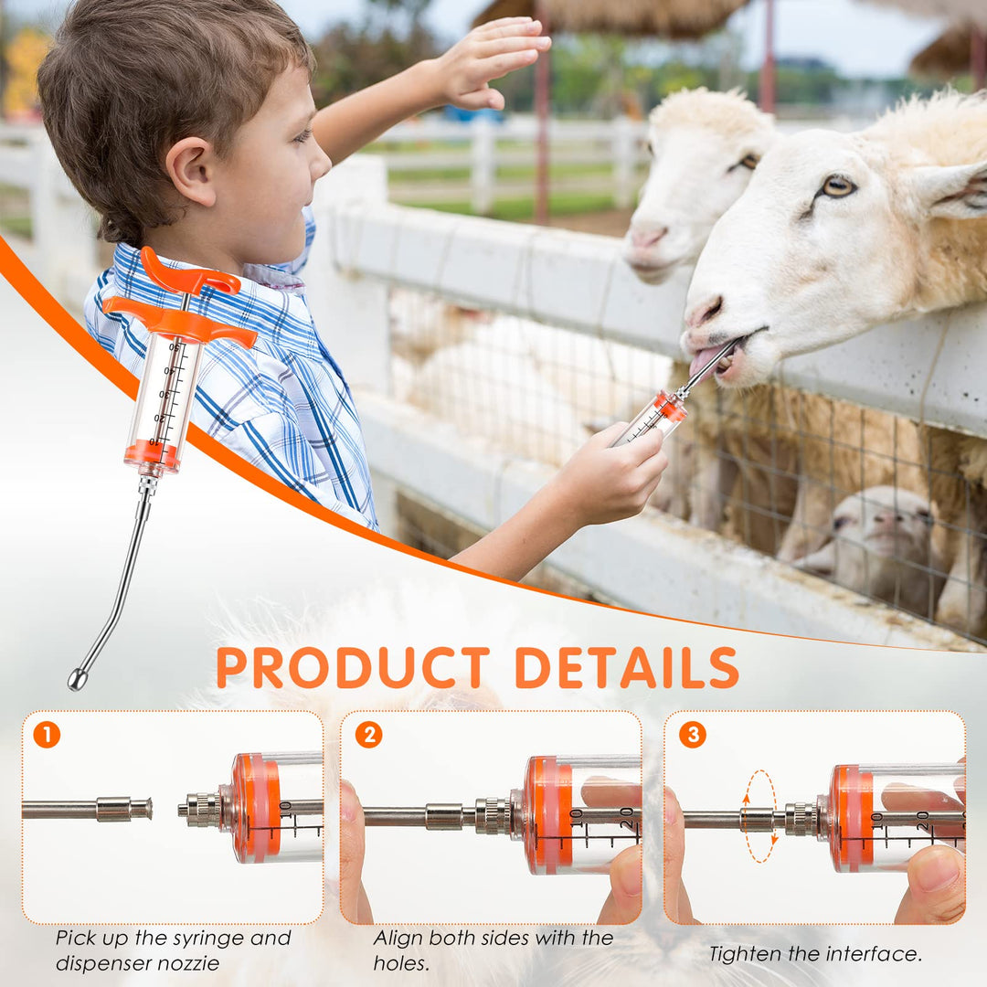 50 ml Goat Drench Syringe with 3 Drench Nozzle Adjustab