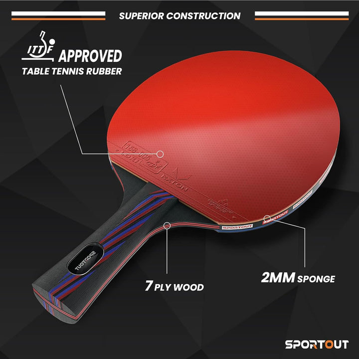 Ping Pong Paddle,Professional Table Tennis Paddles with Case, Table Tennis Racket for Advanced Training and Tournament