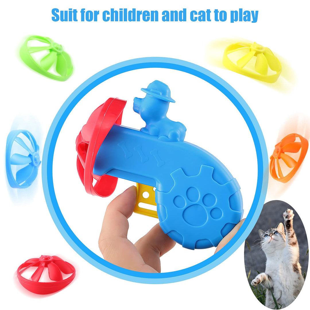 15 Pieces Cat Fetch Toys Colorful Flying Propellers Cat Chasing Flying Propeller Cat Playing Toy for Interactive, Exercising, Training, Hunting, Chasing, Batting, 5 Colors