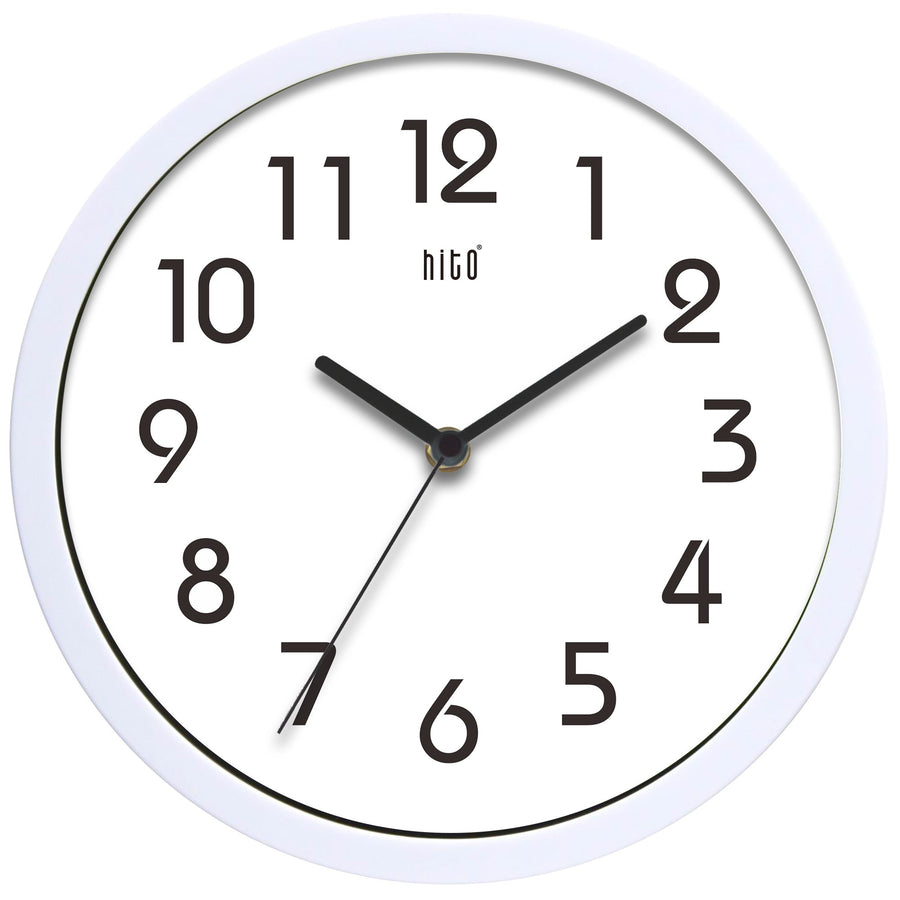 hito 10” Silent Wall Clock Battery Operated Kids Wall Clock Non ticking Sweep Movement Glass Cover Colorful Frame, for Kitchen, Bedroom, Home Office, Living Room Decor (Apple Green)
