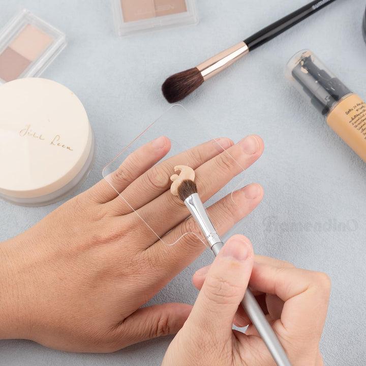 , 6 in 1 Set Hand Makeup Mixing Palette, Makeup Plate for Foundation with Spatula Makeup Artist Tool for Mixing Foundation Eye Shadow Nail Art for Women