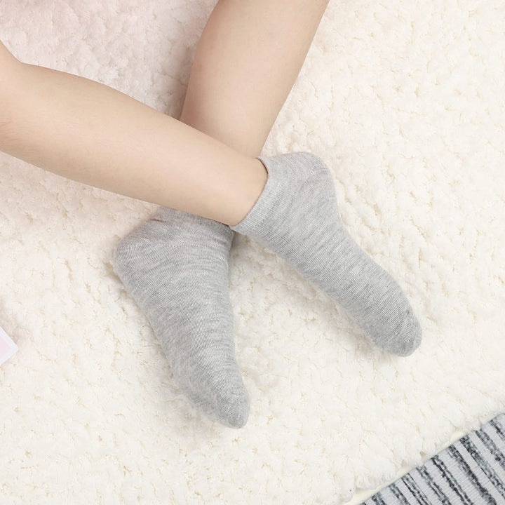 15 Pairs Toddler Low Cut Half Cushion Socks Kids Boys Girls Athletic Ankle Socks