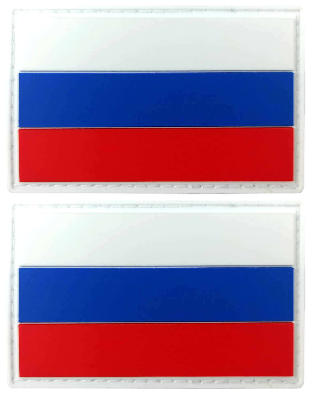 Russia Flag Patch Russian Tactical Patch - PVC Rubber Hook and Loop Fastener Patch, 2 Pack