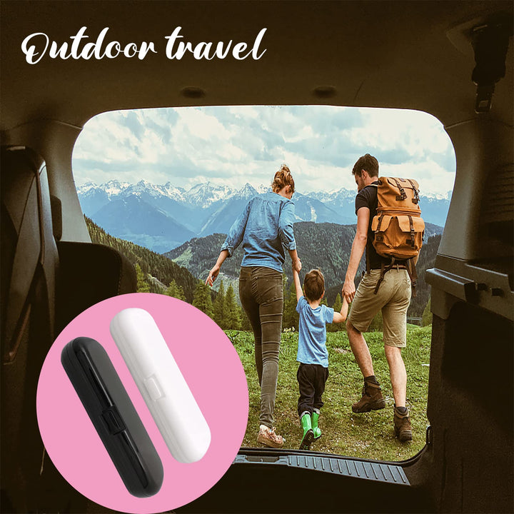 2 Pcs Electric Toothbrush Travel Case, Portable Travel Toothbrush Holder for Electric Toothbrush Set (White and Black)