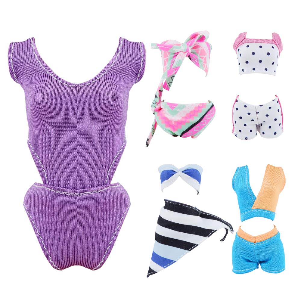 E-TING 11 Items= 3Pcs Doll Beach Bikini Swimsuit + 3Pcs
